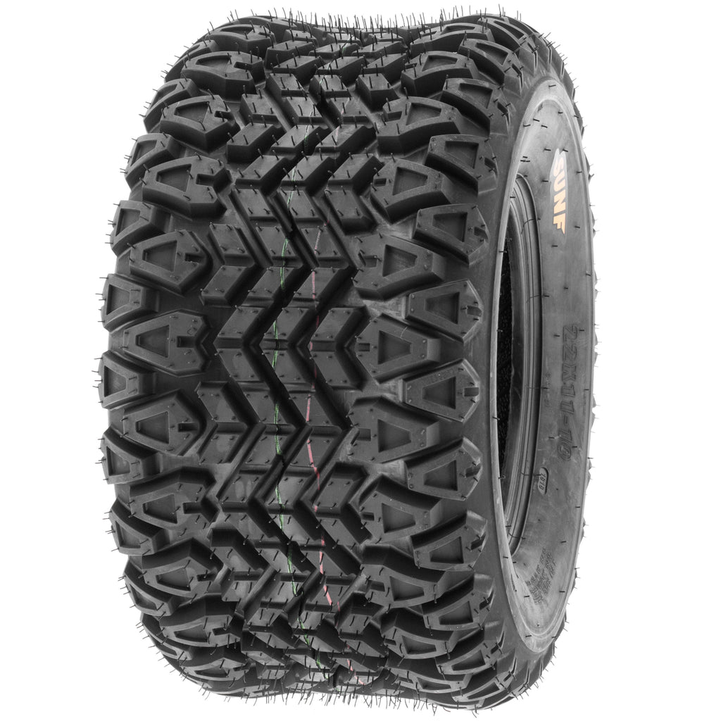 SunF Golf-Cart Lawn Mower Turf Tires 21x7-10 & 22x11-10 4 PR G003 (Complete Full Set of 4)